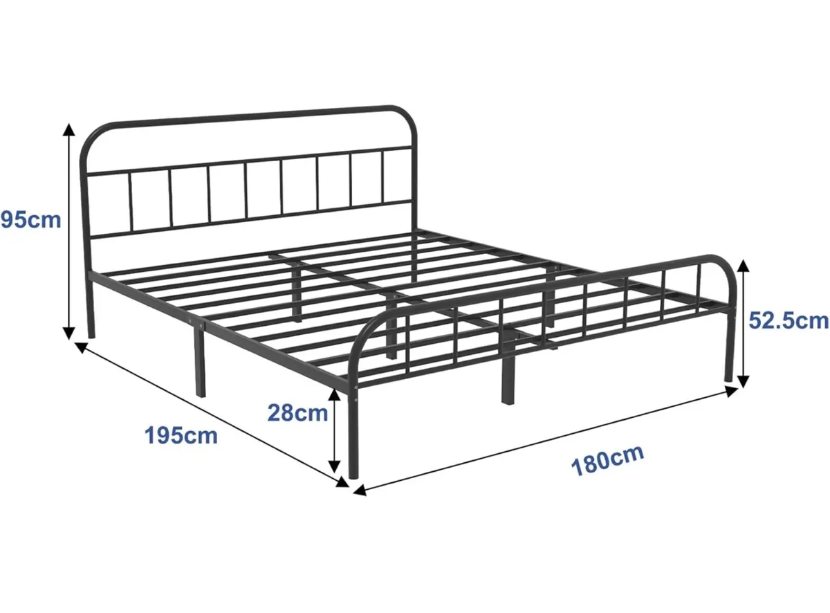 King Metal Bed Frame with Large Storage Space - Image 4