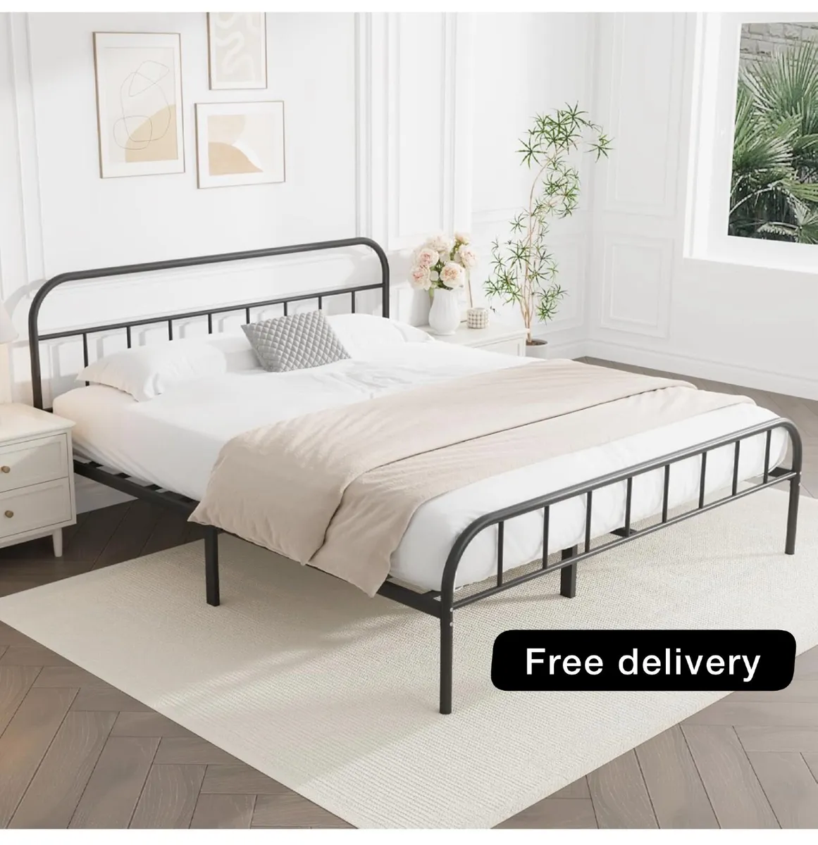 King Metal Bed Frame with Large Storage Space - Image 1