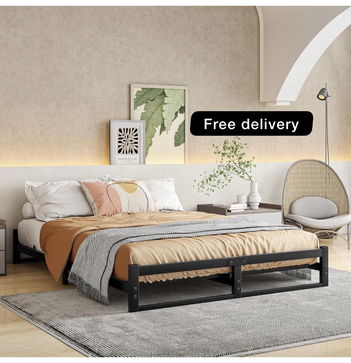 King Size Bed Frame,5ft Floor Bed Frame King Size - Image 1