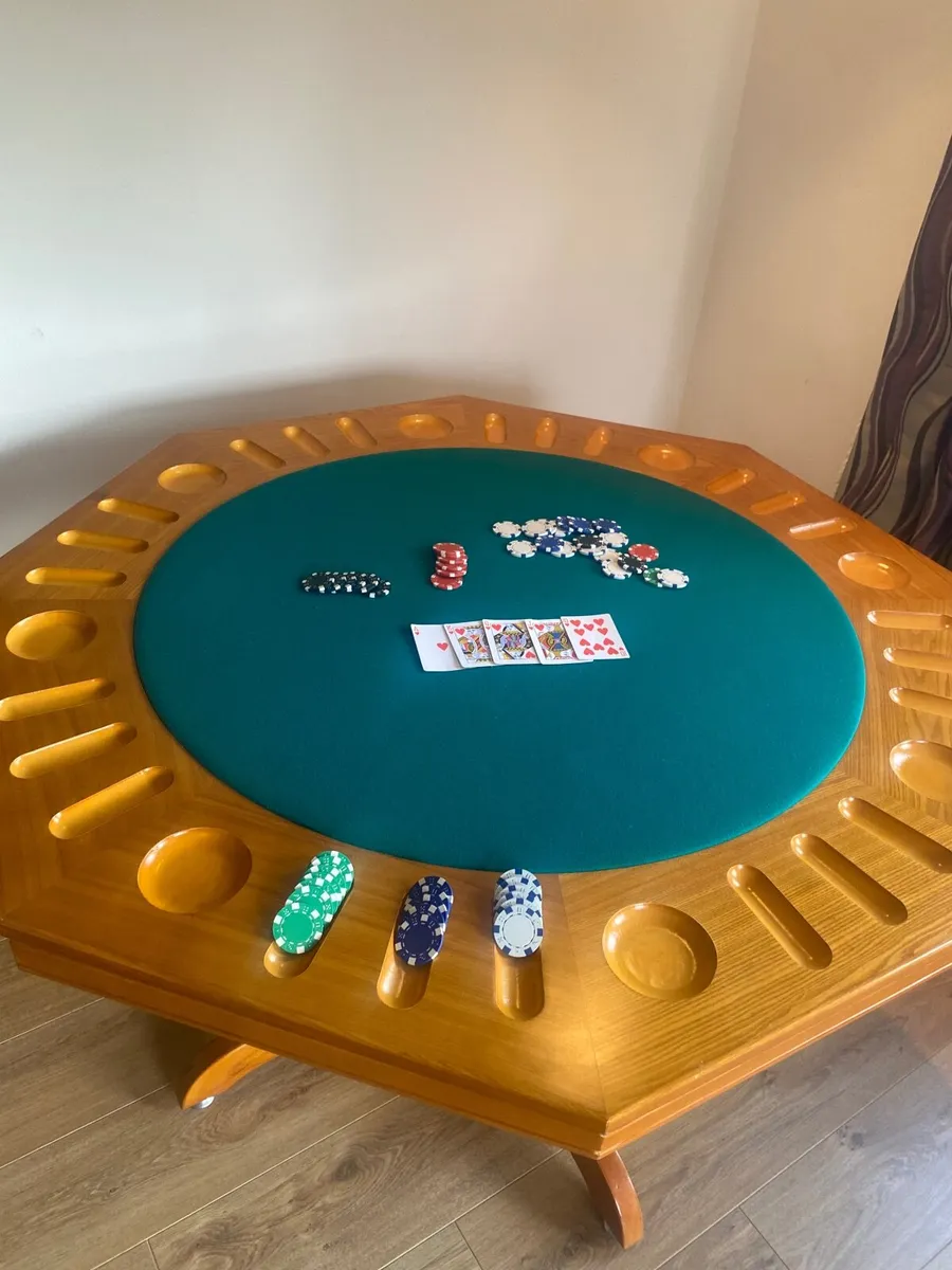 Solid Oak Poker Table - Image 1