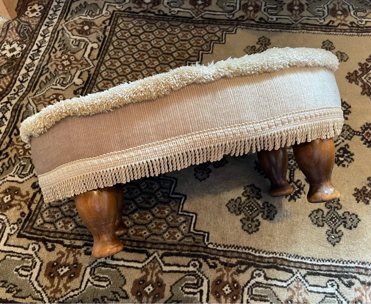 Vintage Oval Footstool - Image 2