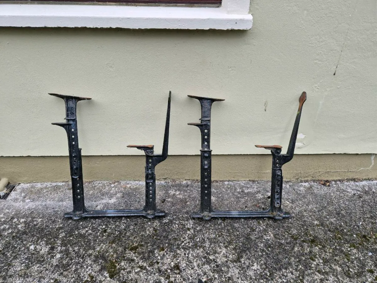 Old cast iron schooldesk ends