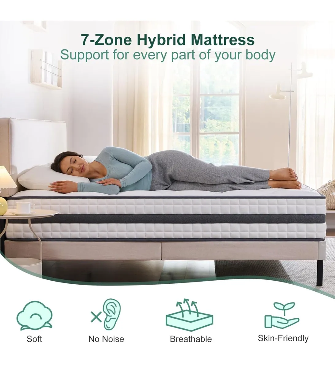 King Mattress, Hybrid Memory Foam and Spring, Zona - Image 3