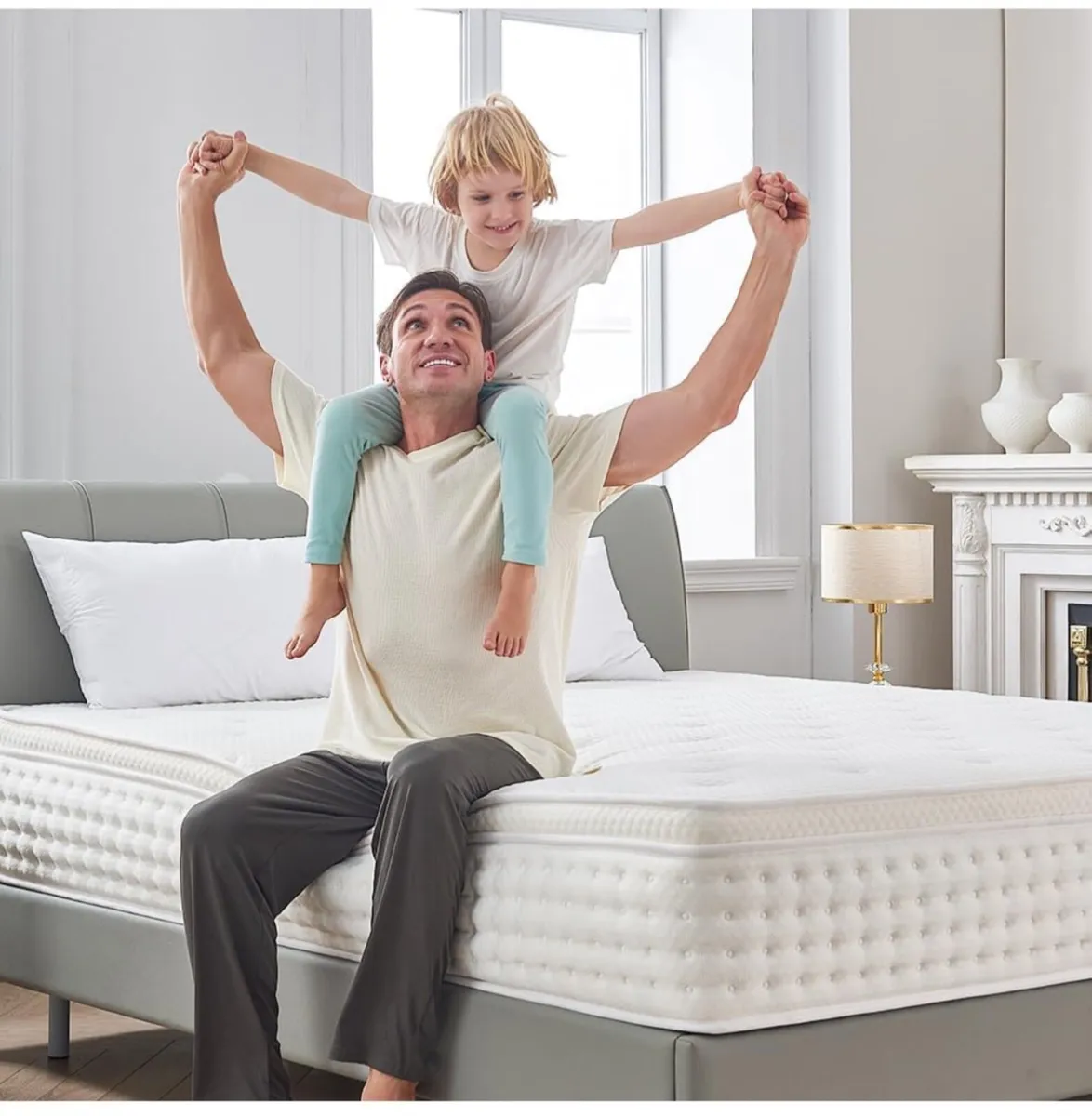 King Size Mattress,10.2 INCH Hybrid Memory Foam an - Image 3