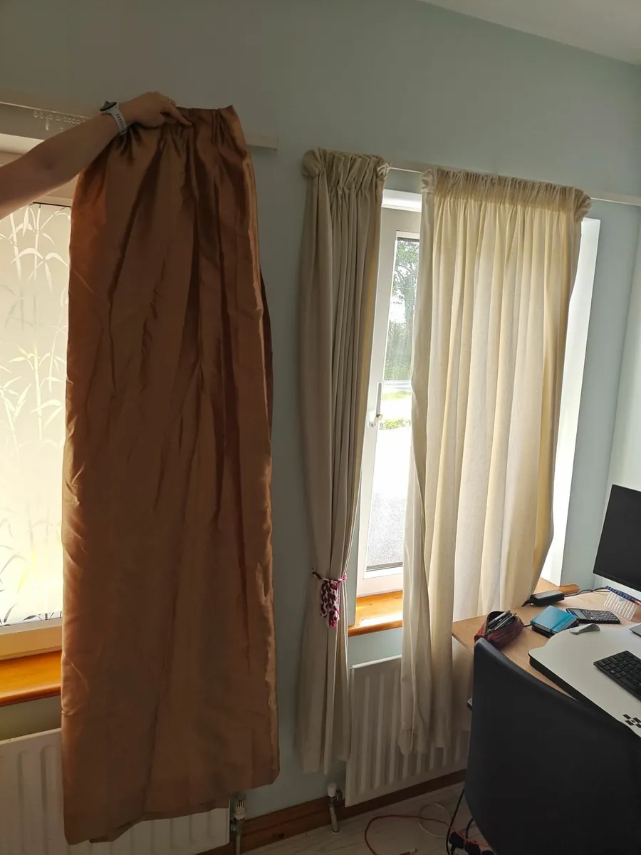 Curtains Metallic Gold 180cm Hanging Length - Image 3
