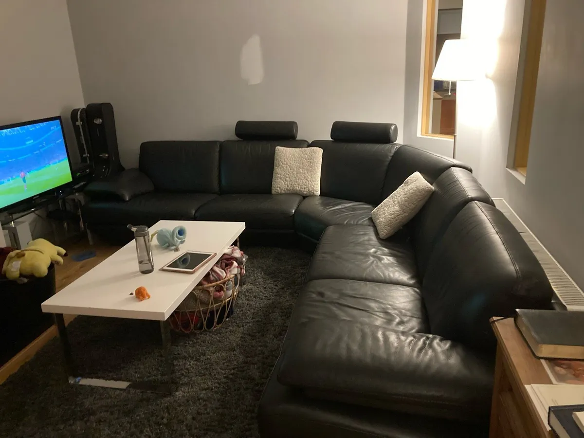 Genuine Natuzzi Leather Sofa - Image 1