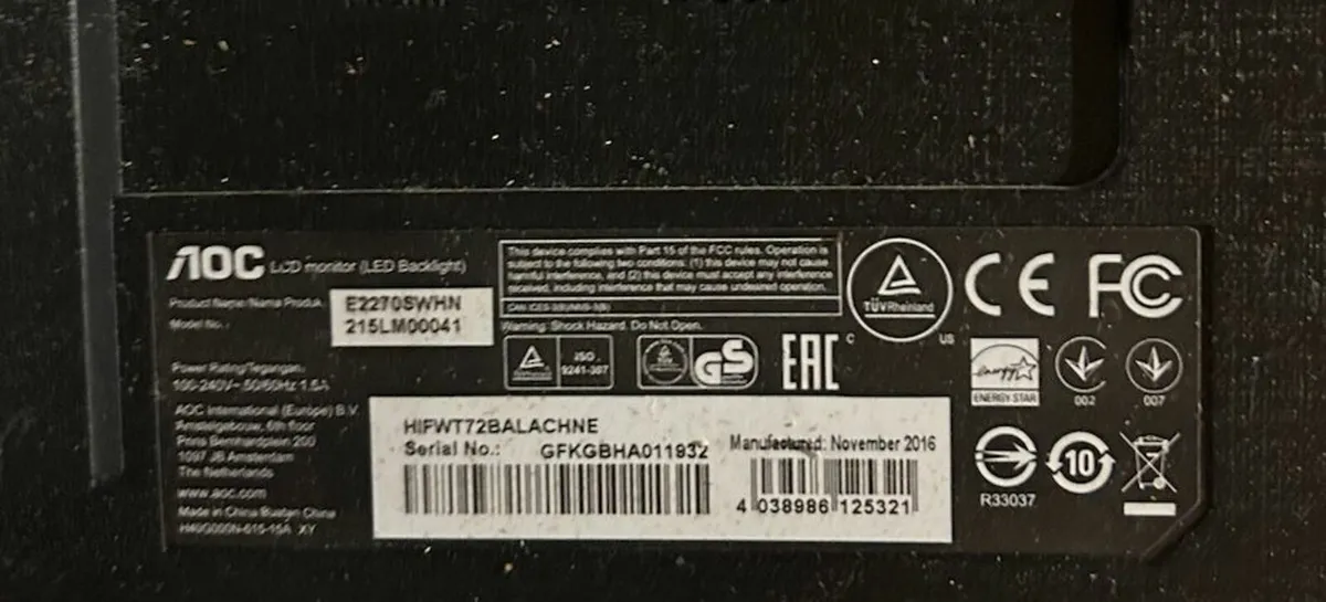 AOC Monitor 22" - Image 2