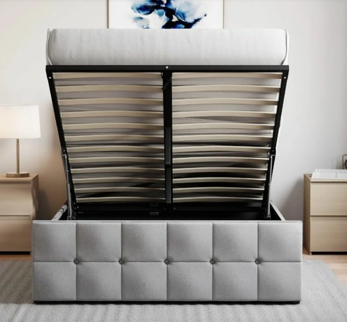 Double Ottoman Storage Bed with Emma Mattress - Image 2