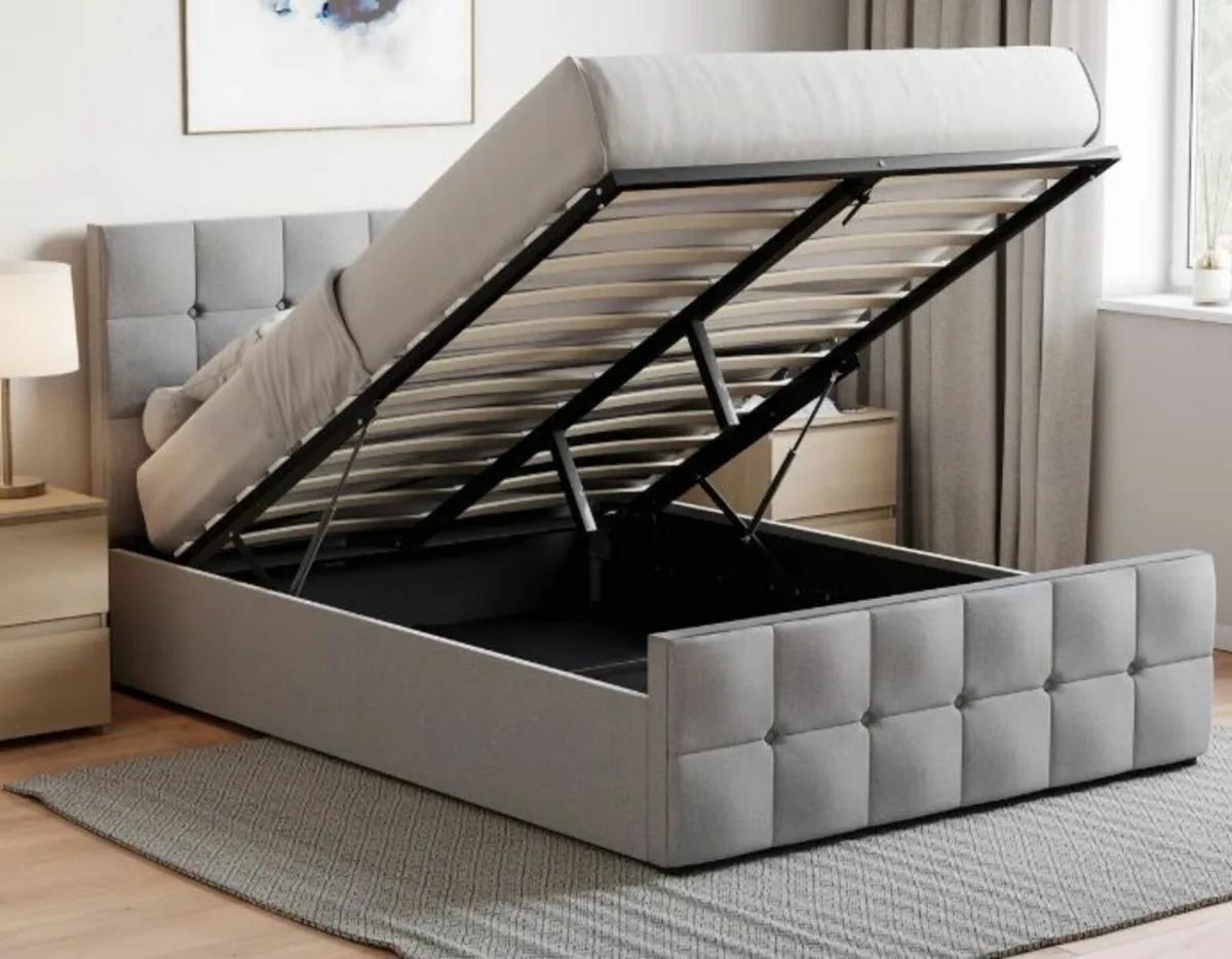 Double Ottoman Storage Bed with Emma Mattress - Image 3