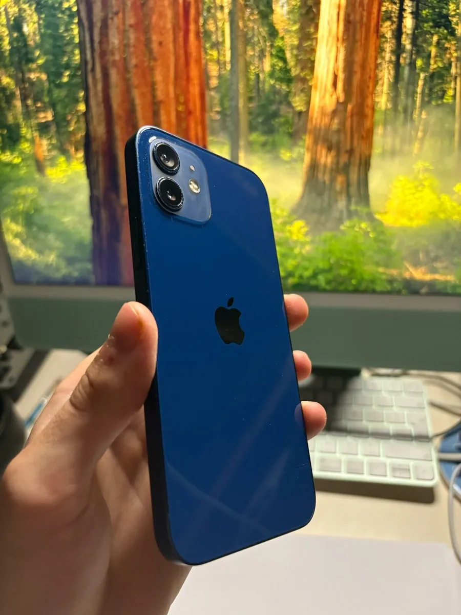 iPhone 12 Blue 64GB Unlocked with Case - Image 1