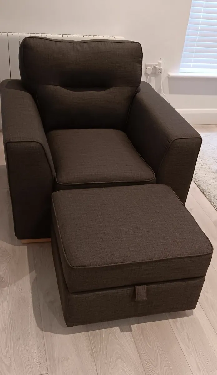 Armchair and Storage Footstool (DFS) - Image 1