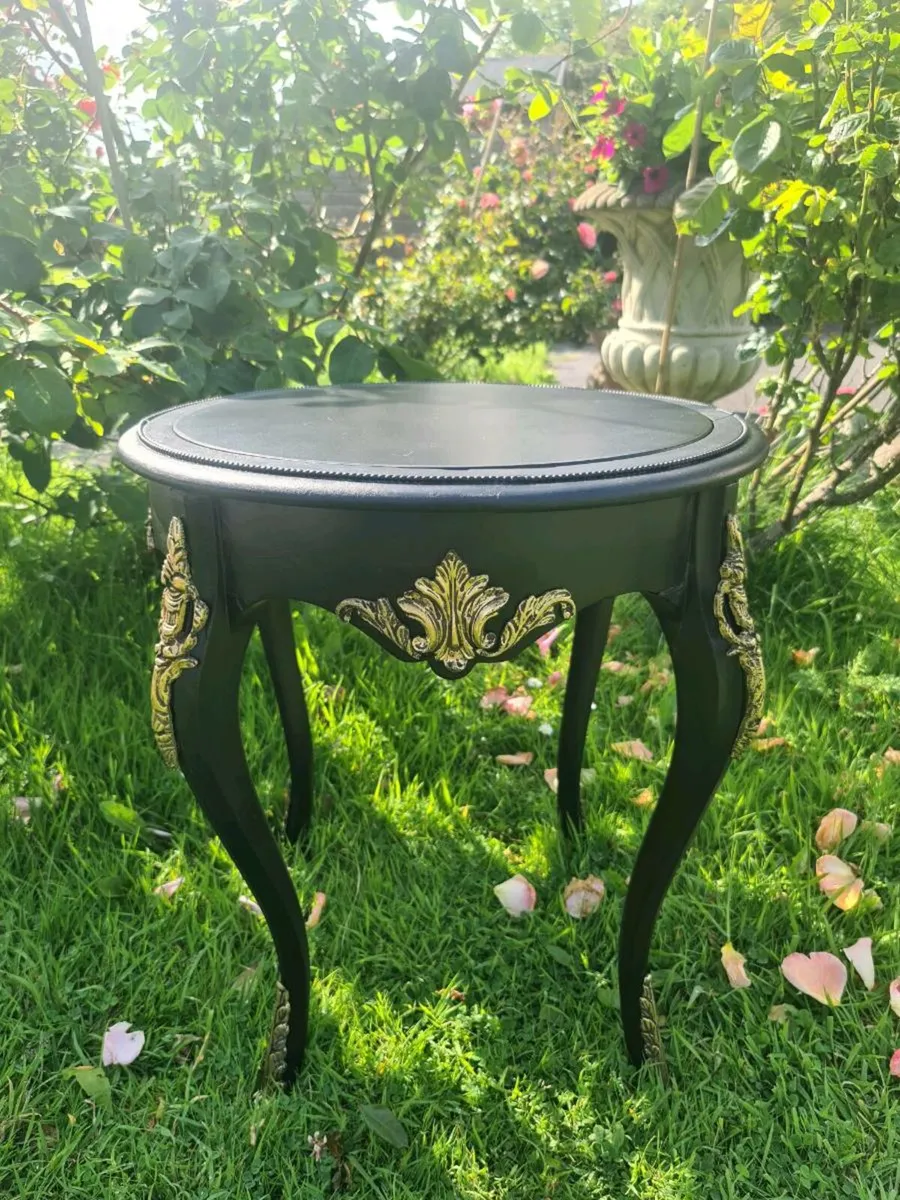 19th century Ebonised french table - Image 3