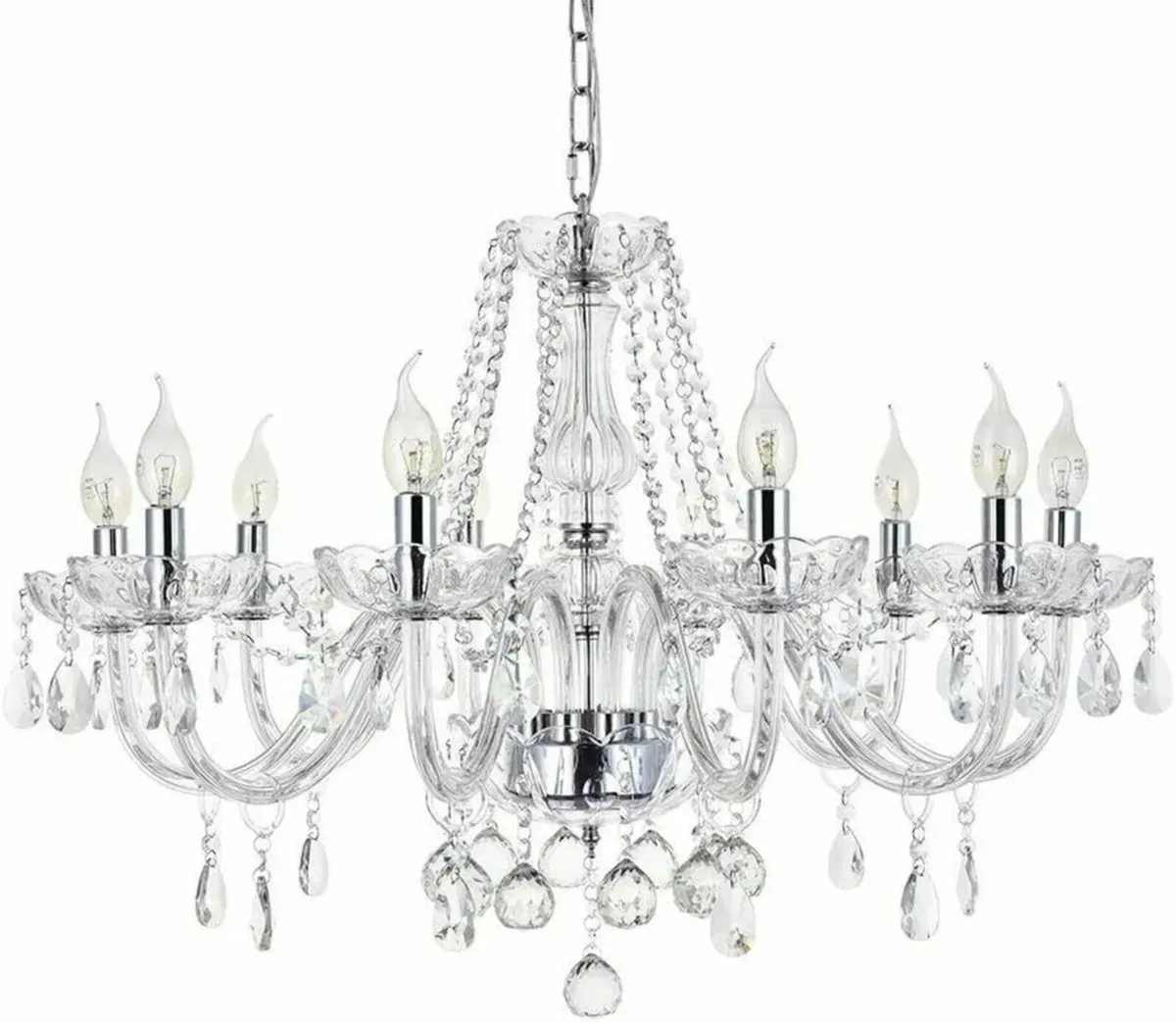 Chandelier Modern Crystal 10 Lights Clear - Image 1