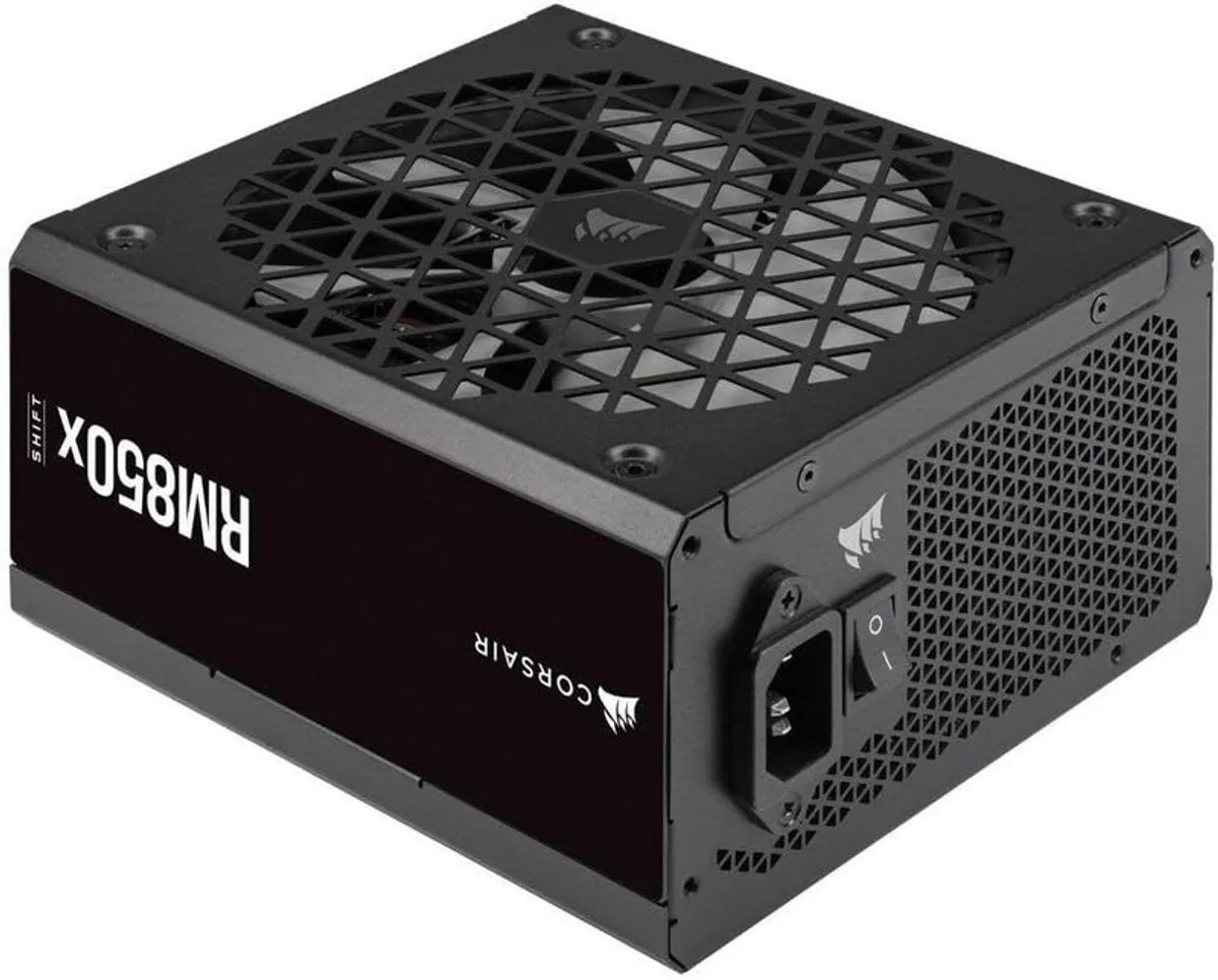 Corsair RM850x SHIFT Fully Modular ATX Power Supply - 80 PLUS Gold - ATX 3.1 - PCIe 5.1 - Zero RPM - Modular Side Interface - Black - Image 1
