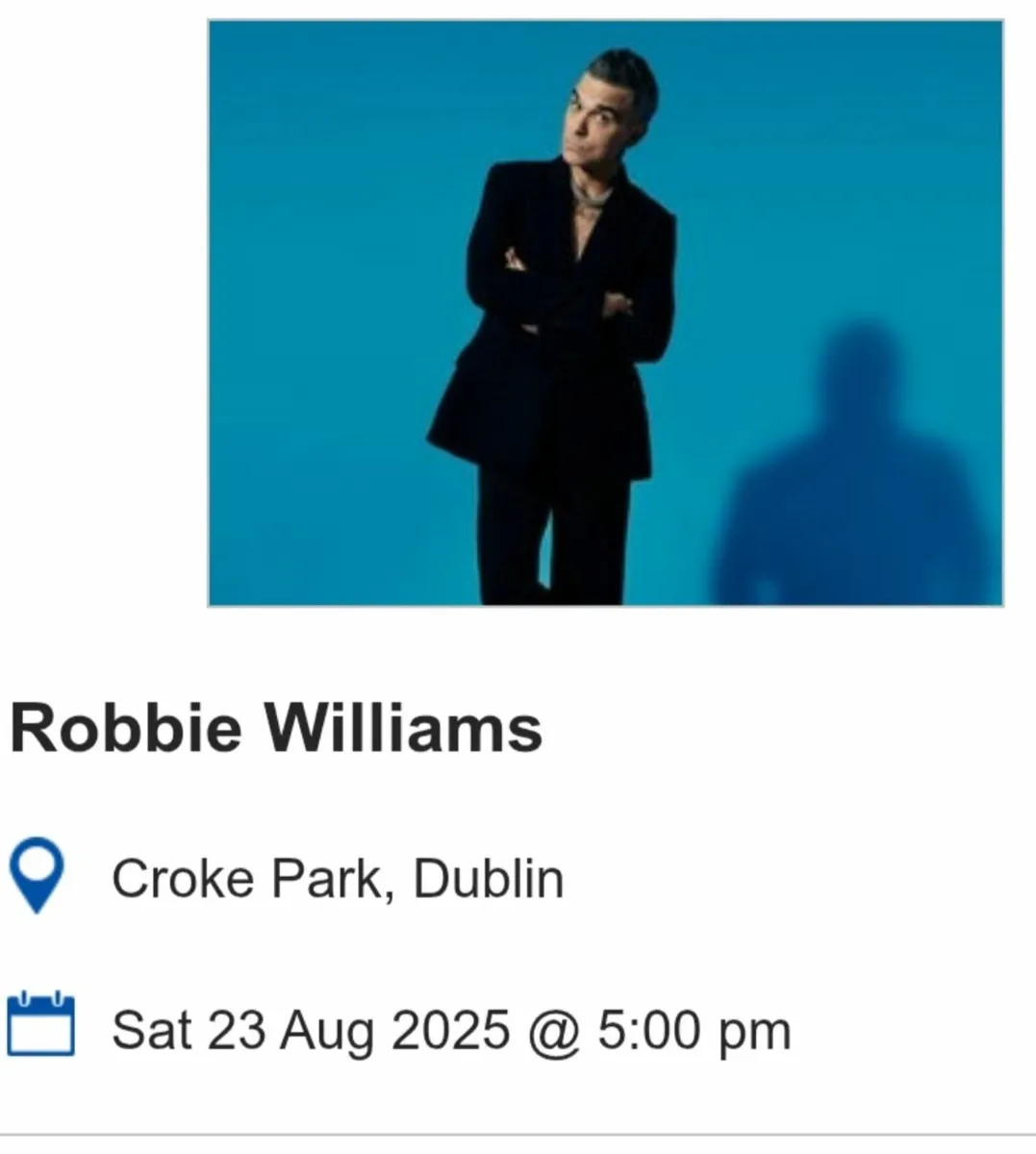 Robbie Williams Concert tickets