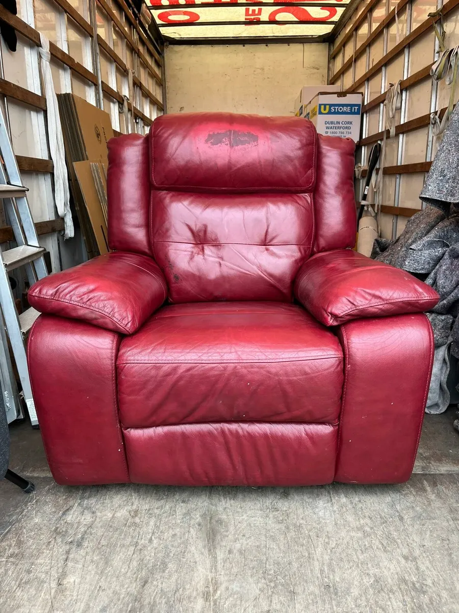 Leather recliner armchair