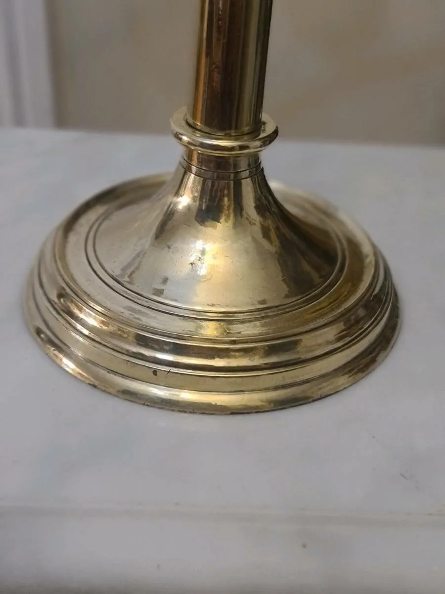 Antique Ecclesiastical brass candle holder - Image 3