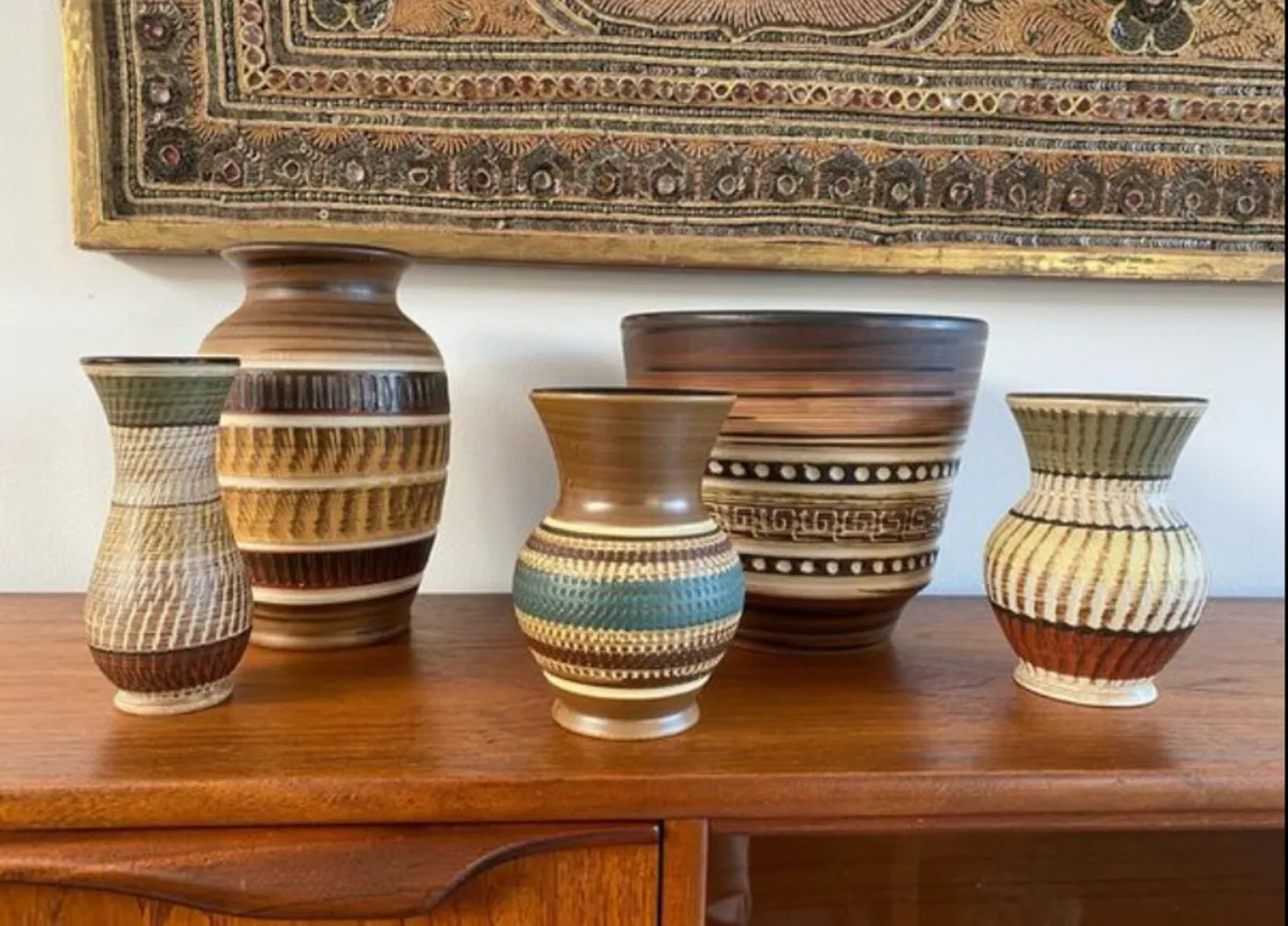 Mid Century German Pottery 5 Pieces - Image 1