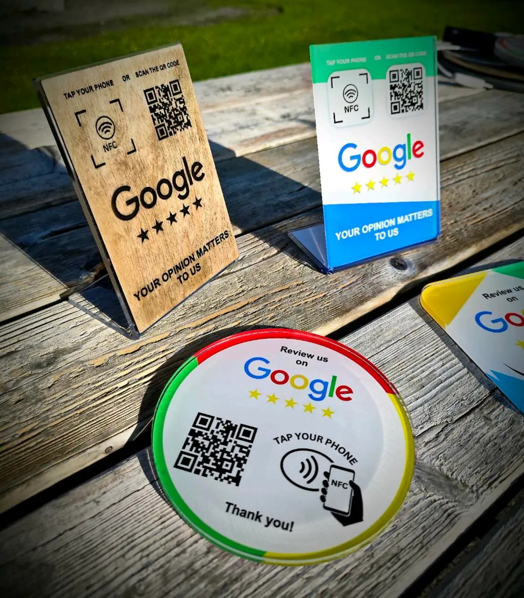 GOOGLE REVIEW NFC STANDS PLATES - Image 1