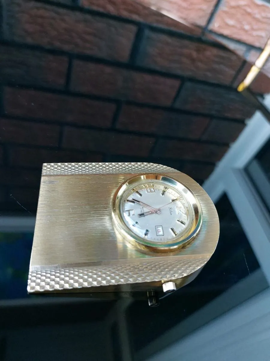 Vintage Solid Brass Desk Clock - Image 3