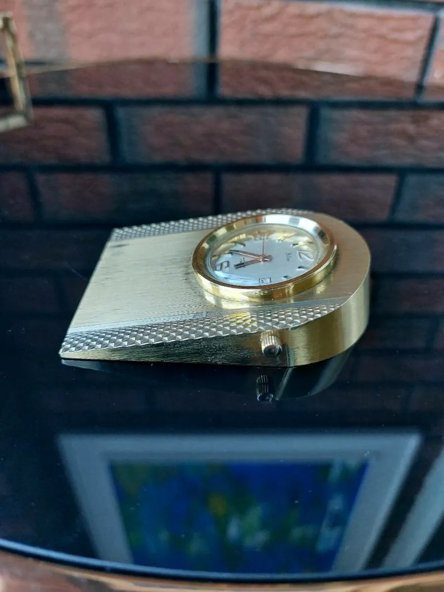 Vintage Solid Brass Desk Clock - Image 4