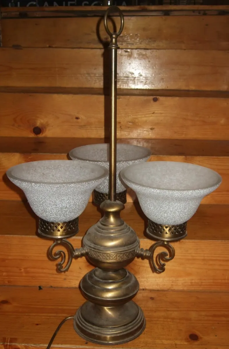 Vintage Large Brass Trilogy Lamp - Image 2
