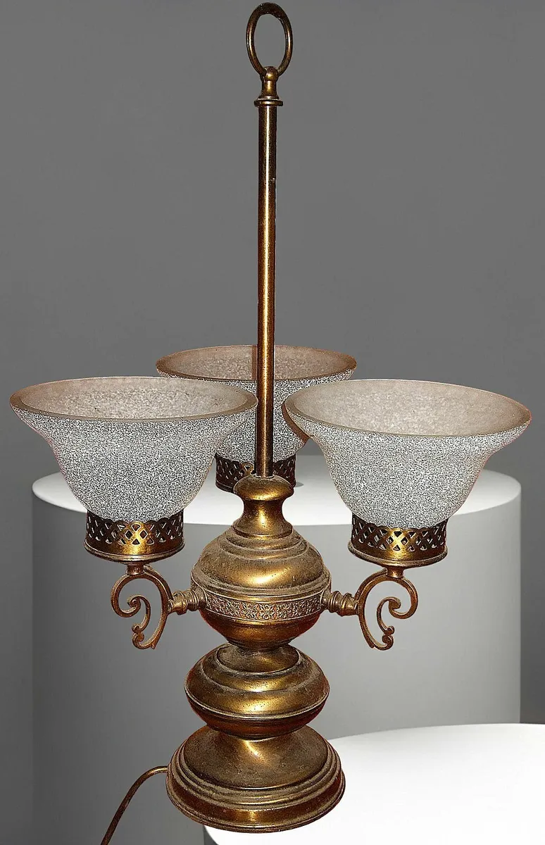 Vintage Large Brass Trilogy Lamp - Image 4