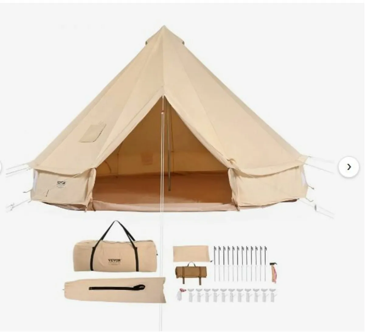 Canvas Bell Tent, 4 Seasons 4 m/13.12 ft Yurt Ten - Image 1