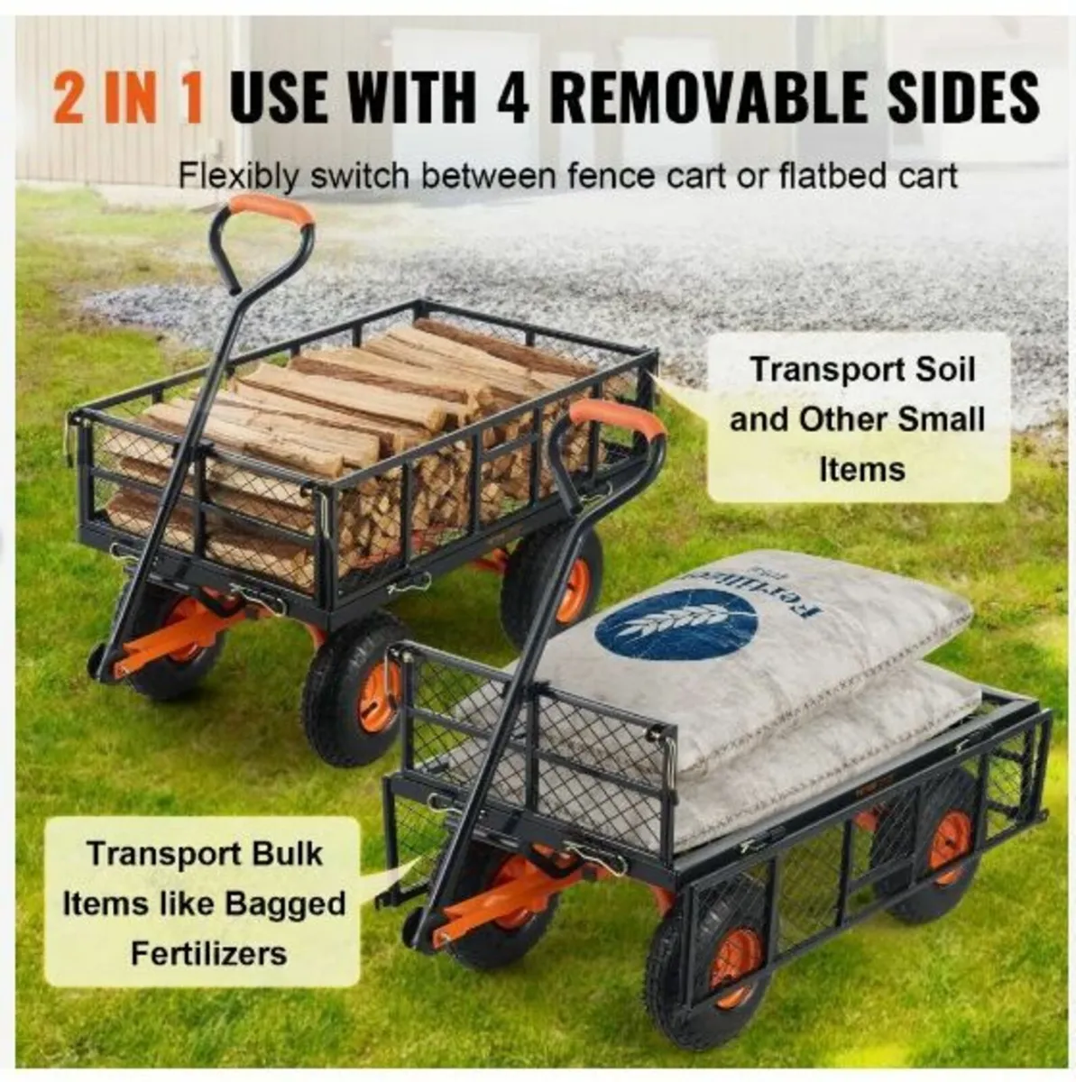 Garden Dump Cart Heavy-duty Metal - Image 4