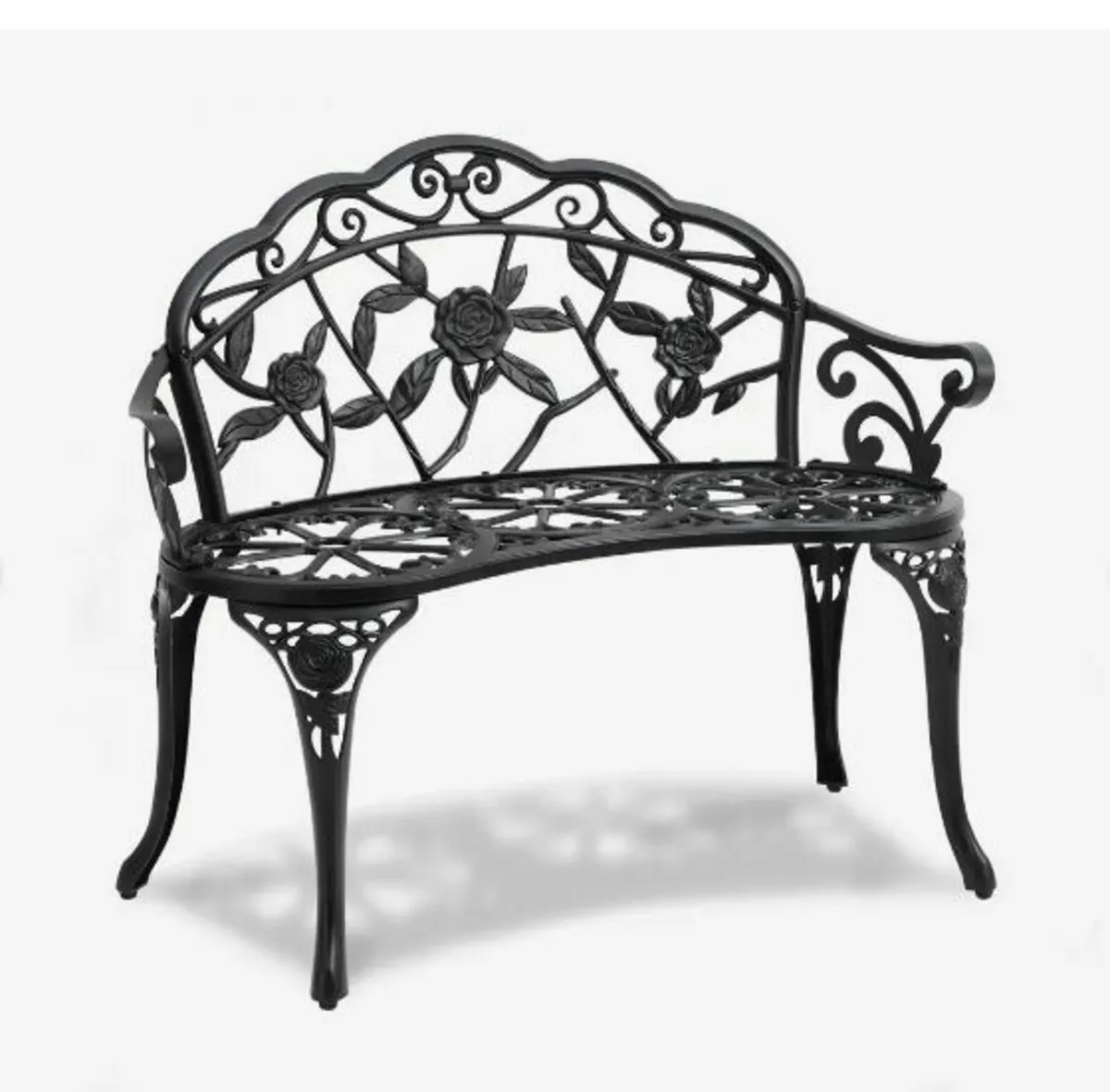 Outdoor Bench, 38.8 inches Metal - Image 1