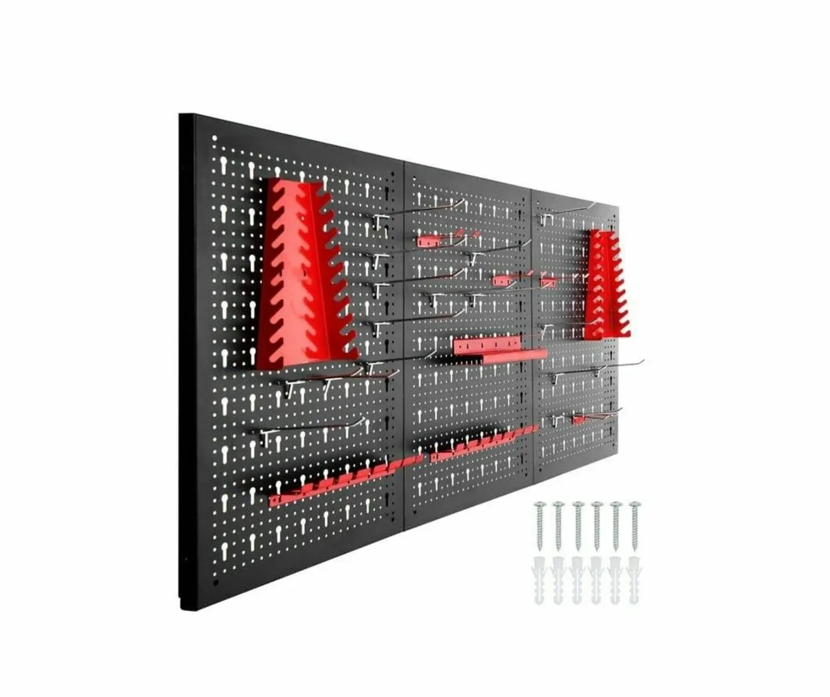 Wall Organiser Metal Pegboard With Tool Holders - Image 2
