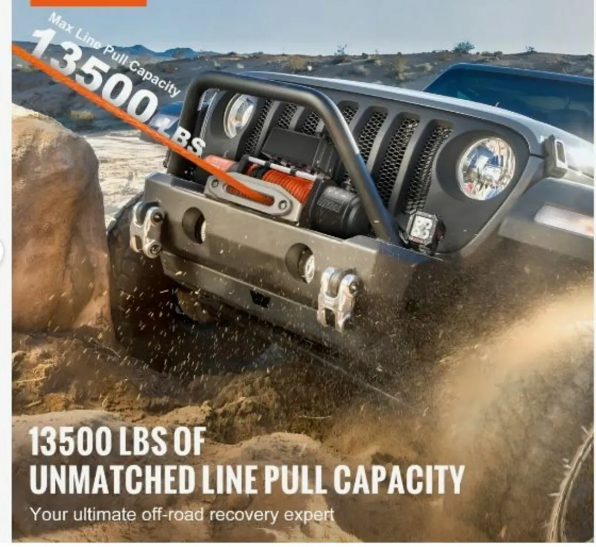 Electric Winch Truck 13,500 lb Synthetic Rope - Image 2