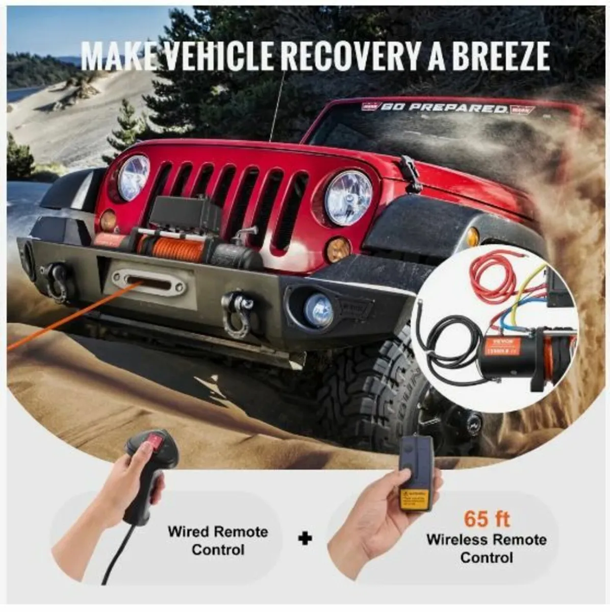 Electric Winch Truck 13,500 lb Synthetic Rope - Image 4