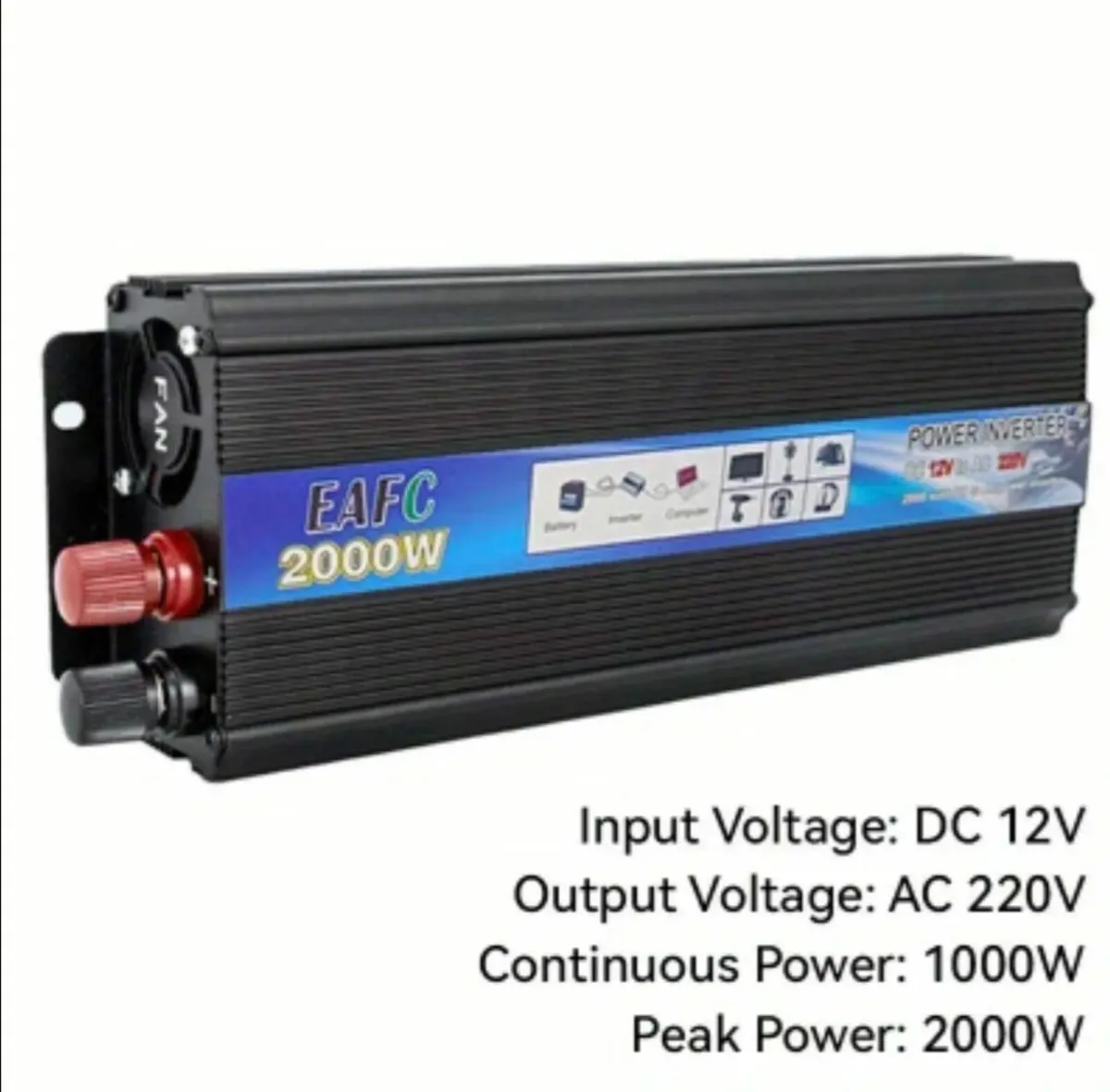 Power Inverter 2000W 12V to AC 220V Converter - Image 2