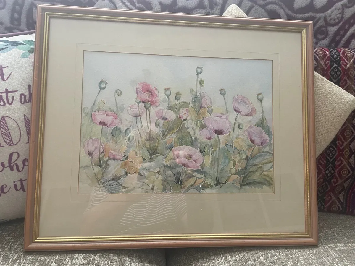 WATERCOLOUR  ‘POPPIES PAINTING SIGNED