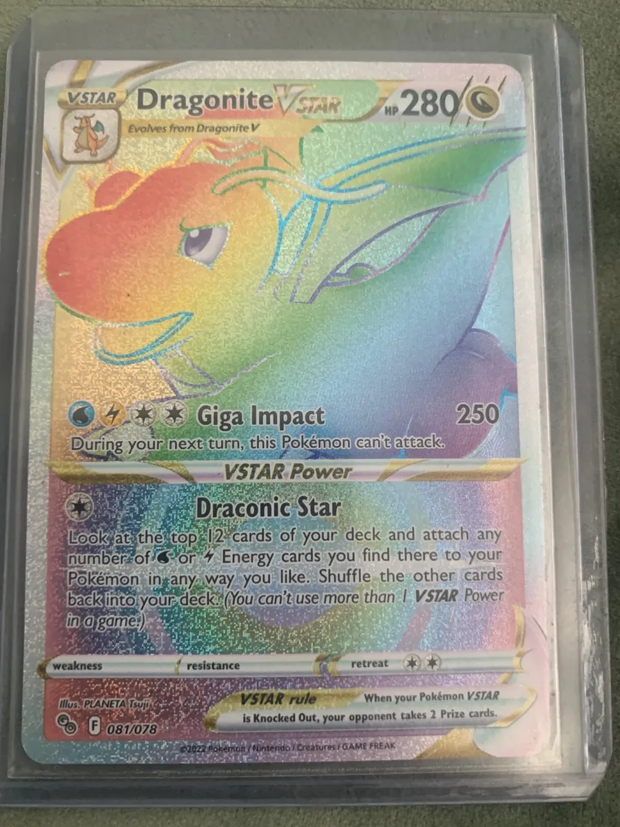 Dragonite Vstar rainbow rare Pokémon  081/078 - Image 1