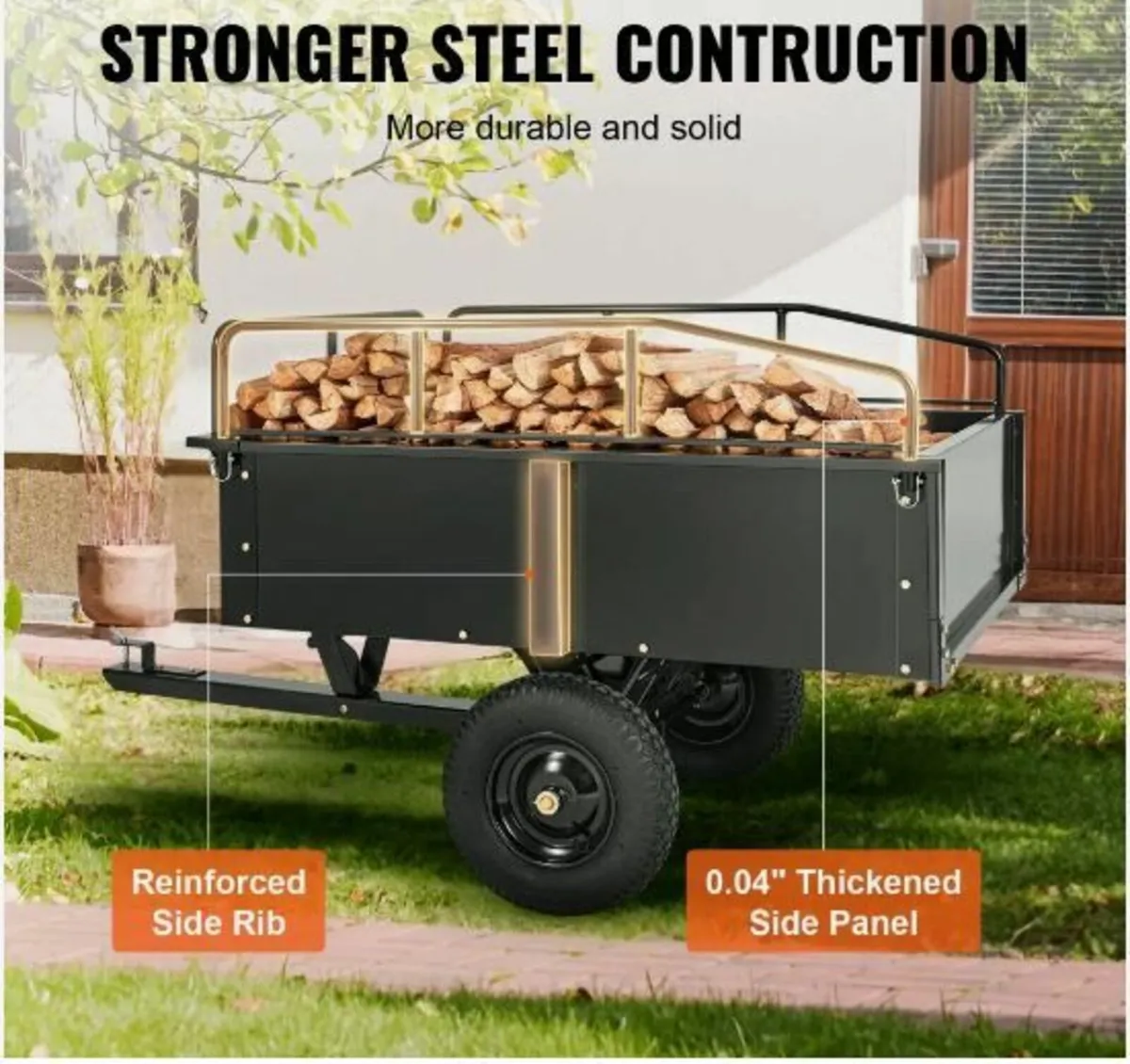 Heavy Duty ATV Trailer Steel Dump Cart - Image 4