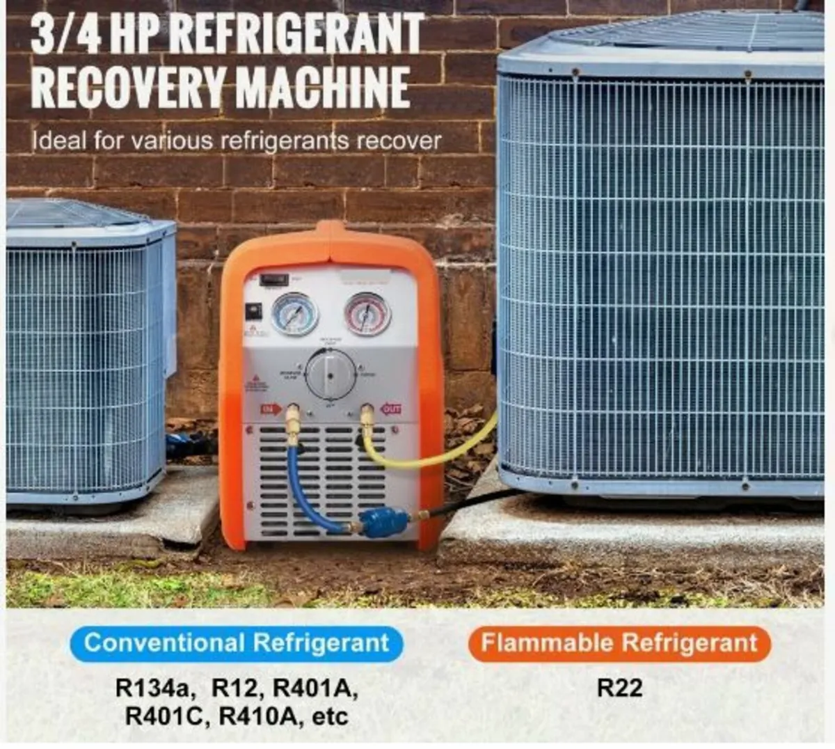 Portable 3/4 HP Refrigerant Recovery Machine - Image 3