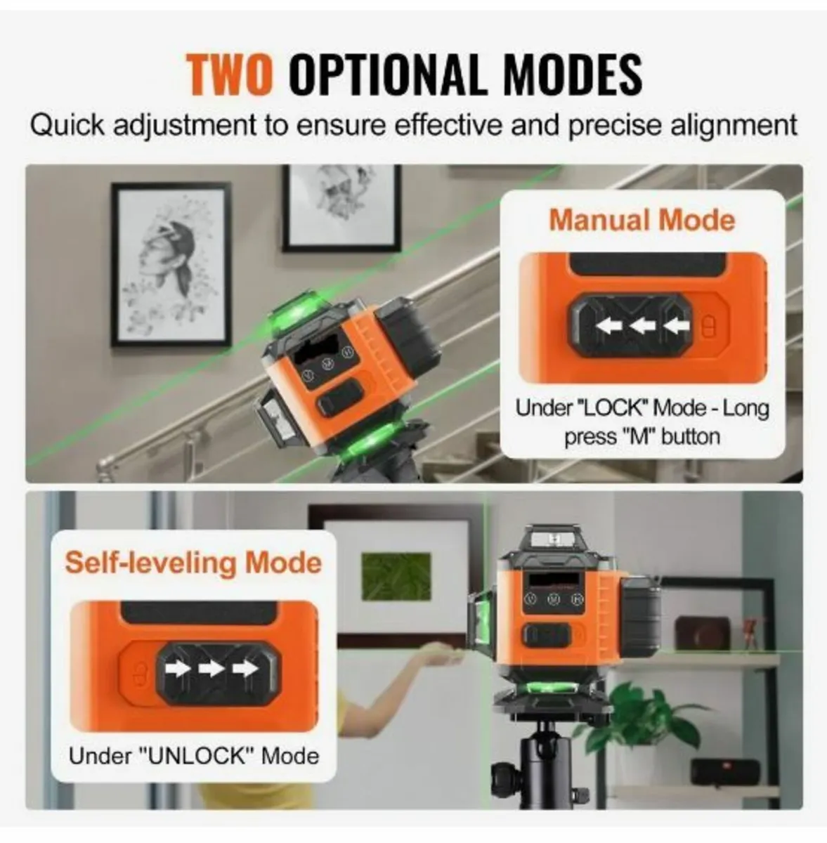 Laser Level 100ft Green Cross Line Self Leveling - Image 2