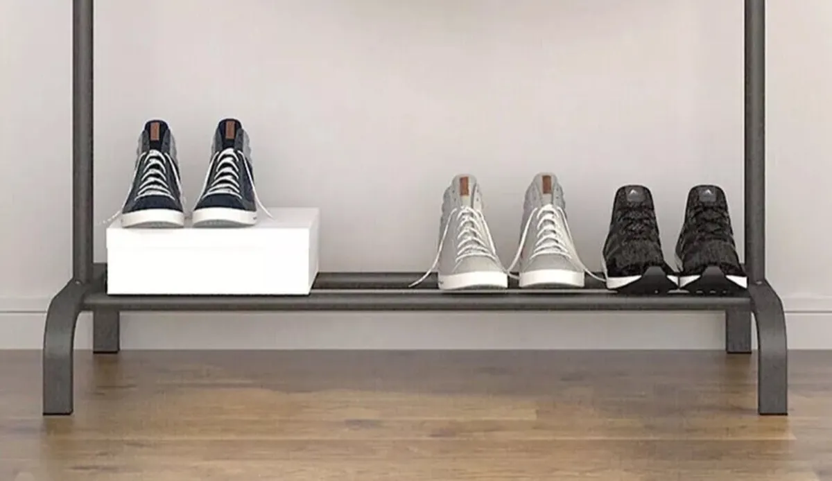 Metal Clothes Rail Rack with Shoe Shelf NEW - Image 3