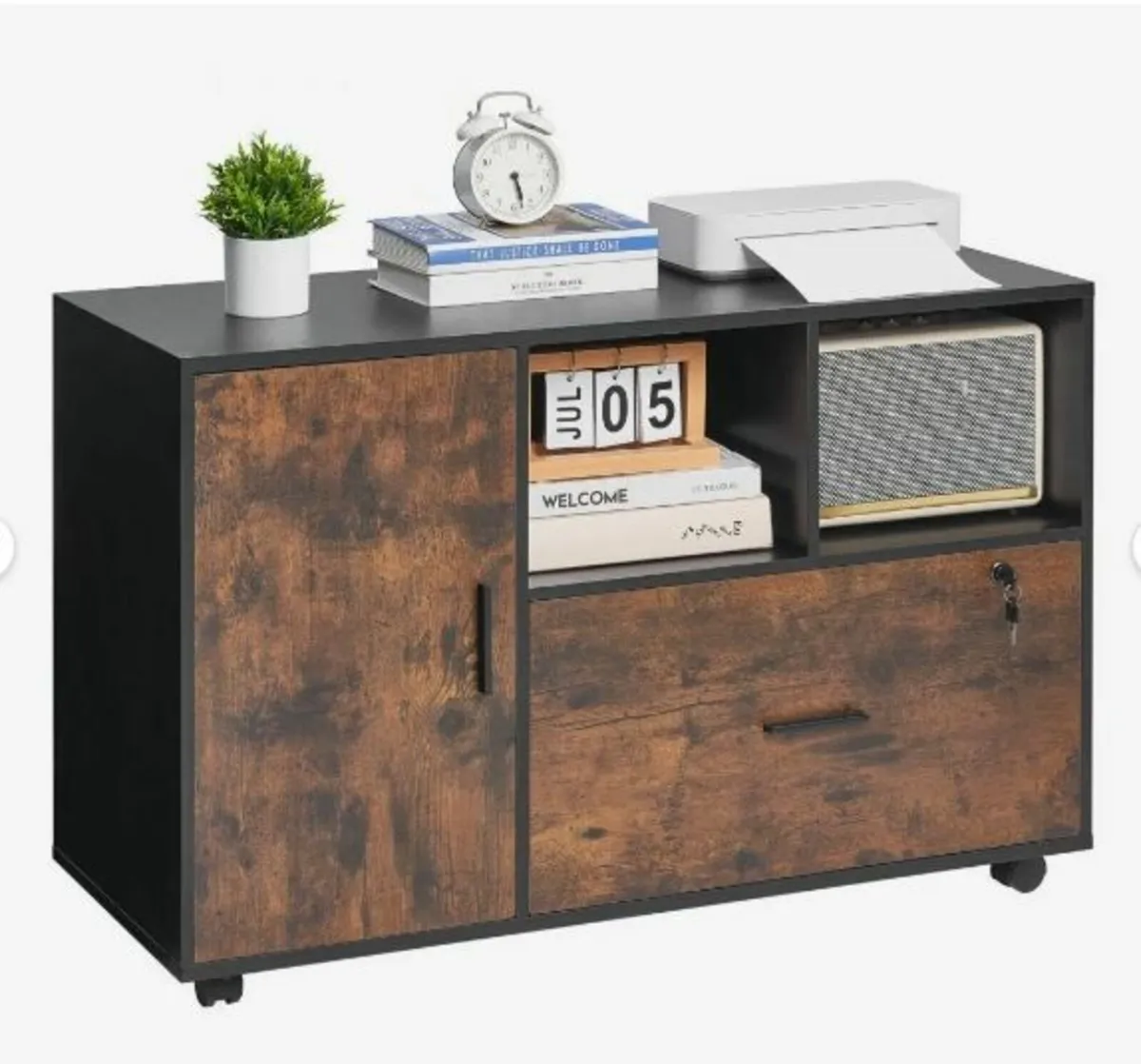 Wood File Cabinet Lockable - Image 3