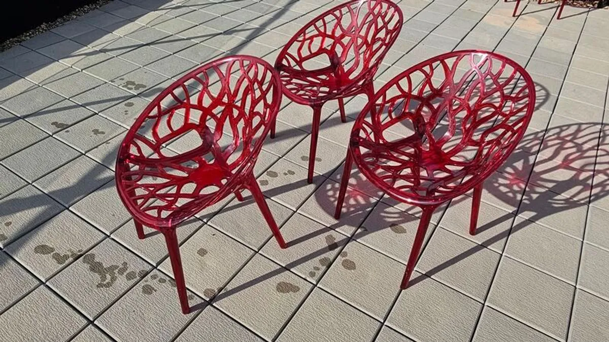 CRYSTAL Arm Chairs x 6 1,800 euro new - Red Translucent - Image 1
