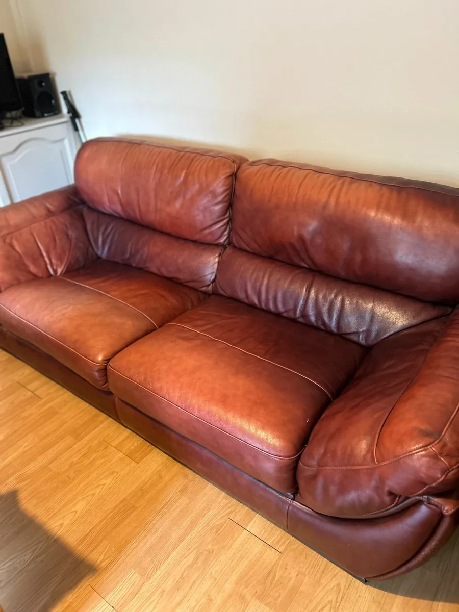 Leather 3 seater Couch - Image 2
