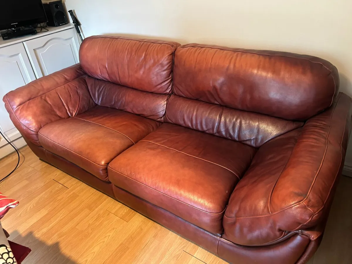 Leather 3 seater Couch - Image 1