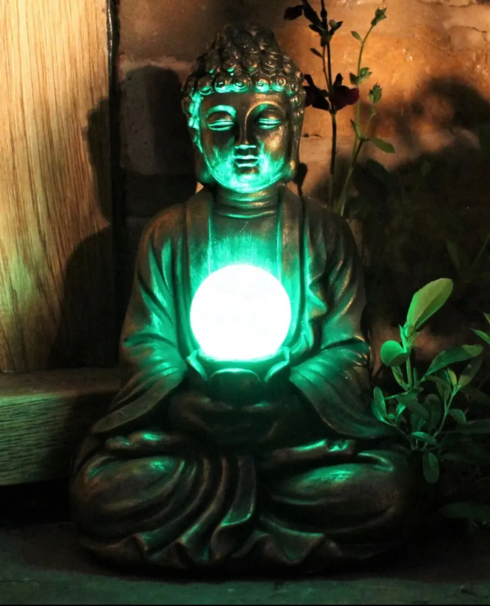Garden Ornament Solar Buddha ZEN Colour Changing - Image 4