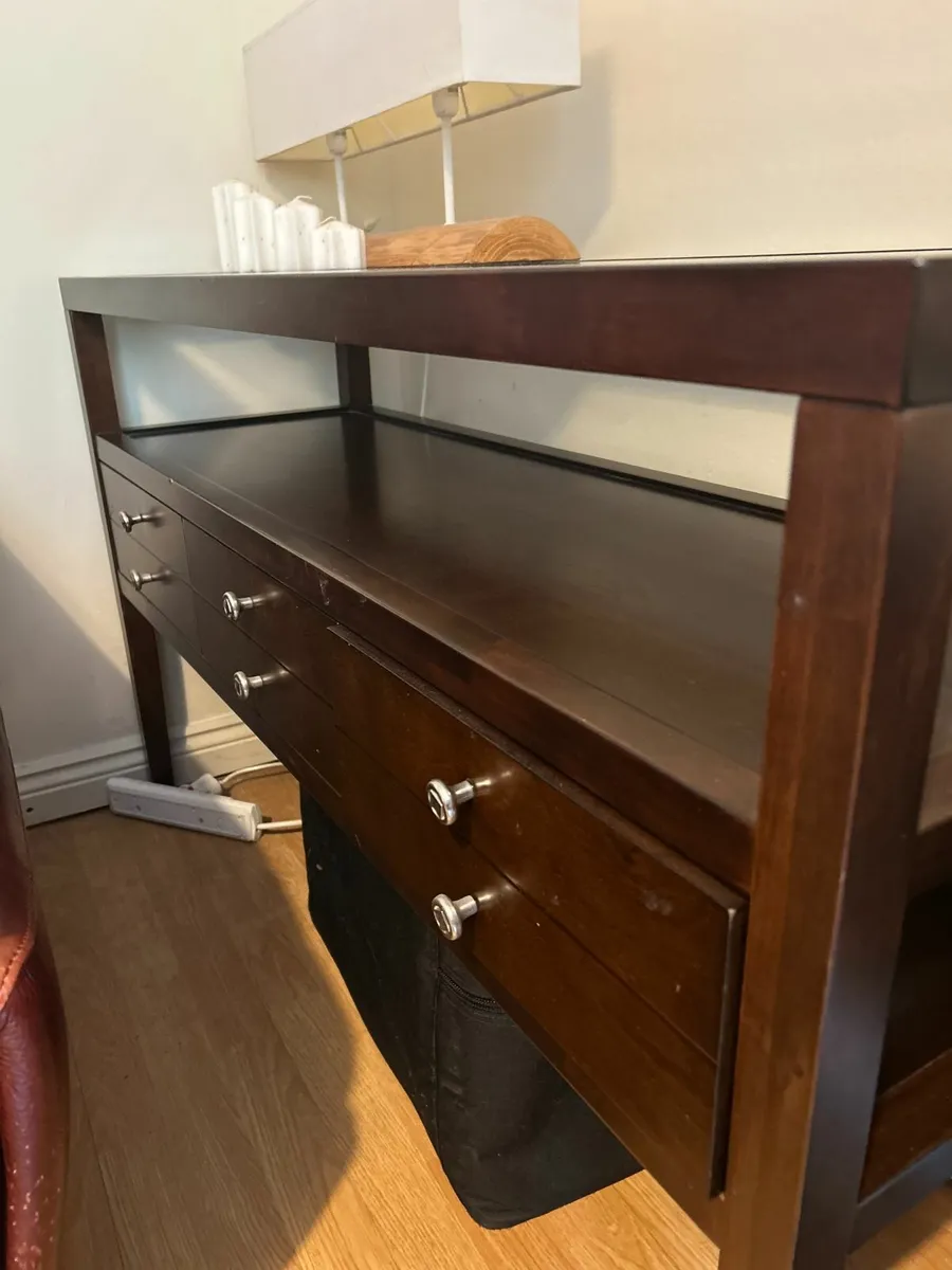 Modern Glass-Top Sideboard / Console Table - Image 2