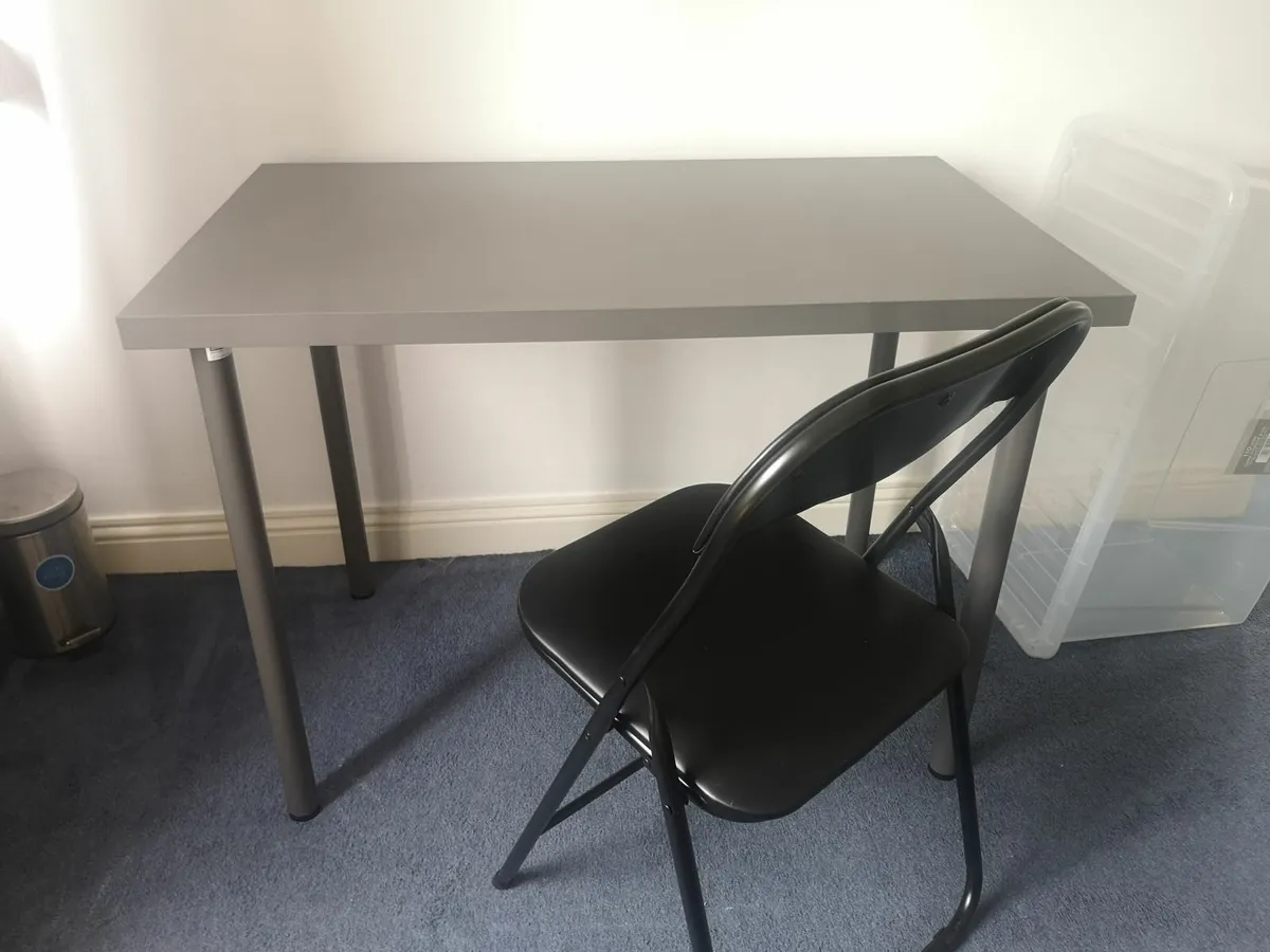 Ikea Desk and folding chair - Image 1