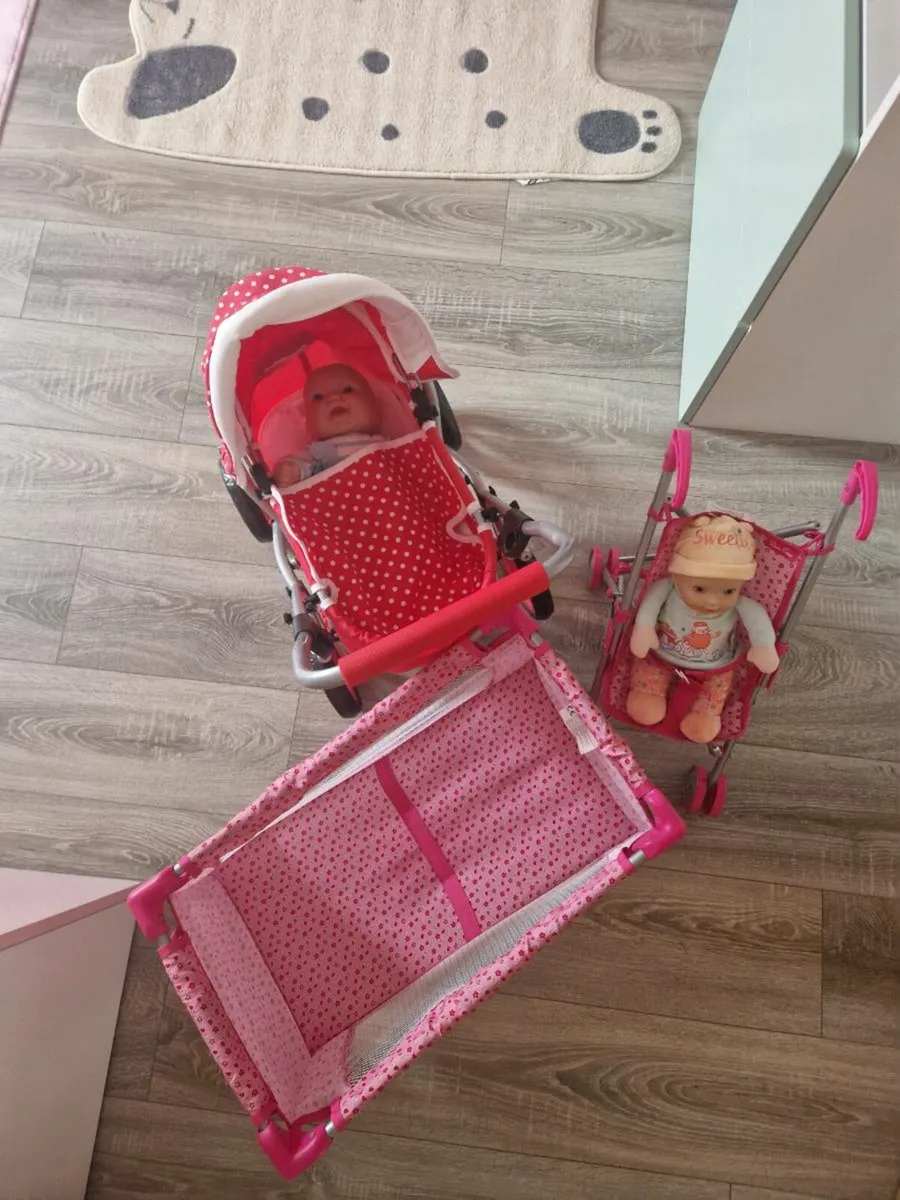 Baby doll accessories and 2 dolls - free - Image 1