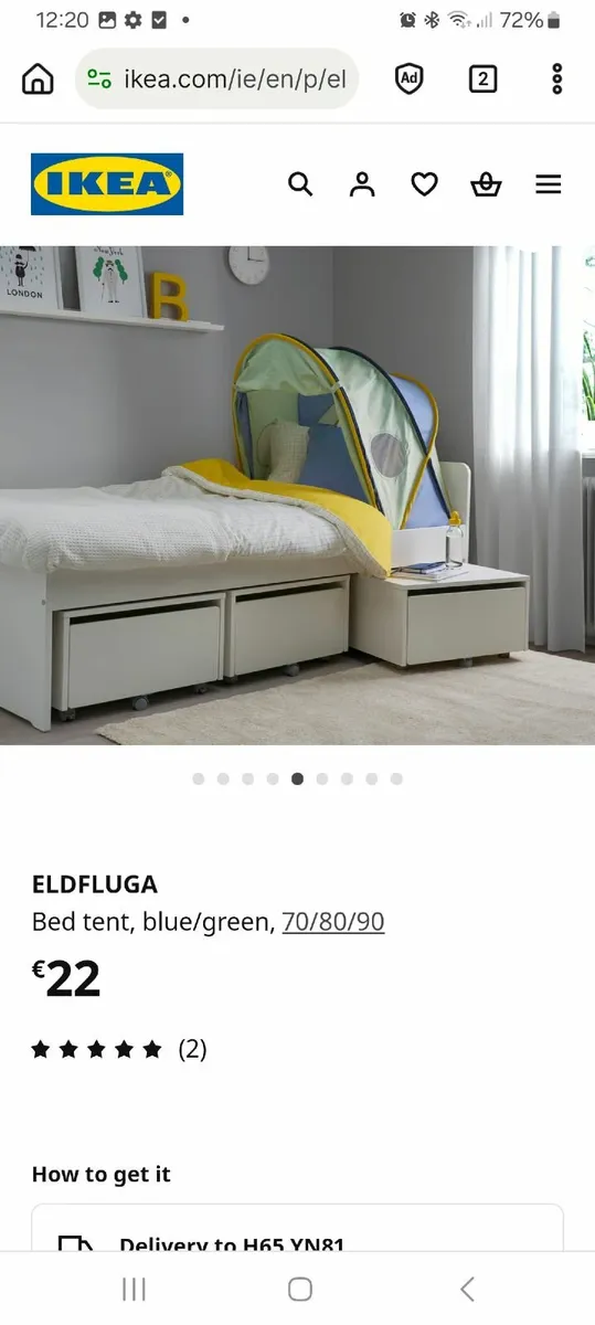 Bed tent green for kids - Image 2