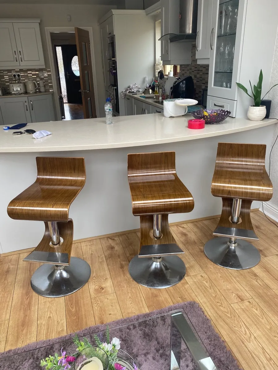 3 Walnut Kitchen bar stools